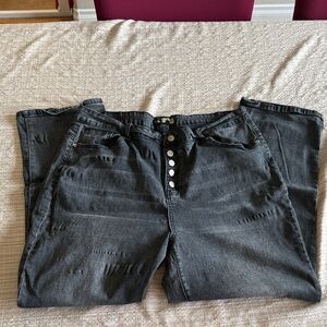 Suzanne Betro Black Button-Fly Jeans